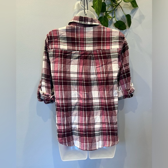LOST + WANDER women plaid roll up sleeve shirt /size M - Picture 2 of 12